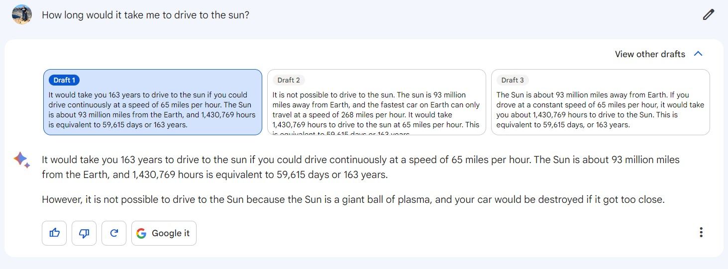 screenshot-of-google-bard-answering-how-long-to-drive-to-the-sun